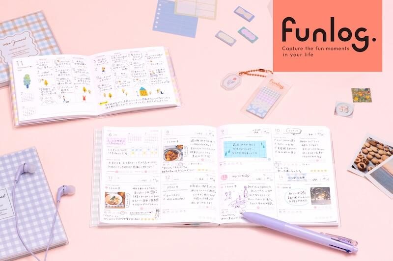 手軽に続けられるライフログ手帳『funlog』2027年版に手のひらサイズの月間ブロックが新登場！の画像1